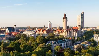 Blick über die Innenstadt von Leipzig
